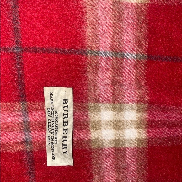 Burberry Accessories - Burberry red check scarf made in Scotland